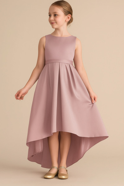 LilyMoon Kız Çocuk Saten Abiye Elbise – Prenses Model Mezuniyet ve Parti Elbi...