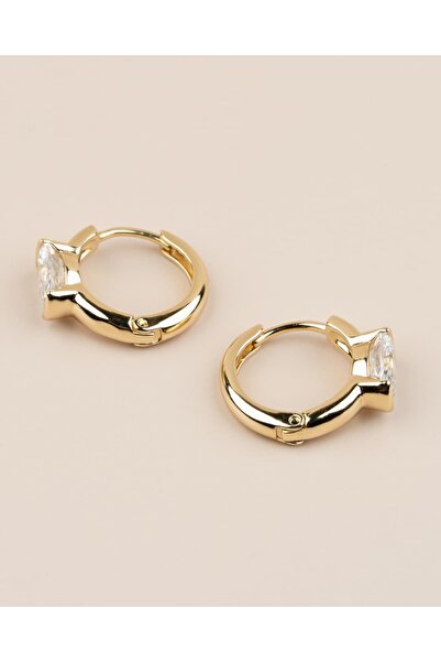 Portakal Esintisi Orlavia Oval Zircon Stone Minimal Hoop Xuping Earrings
