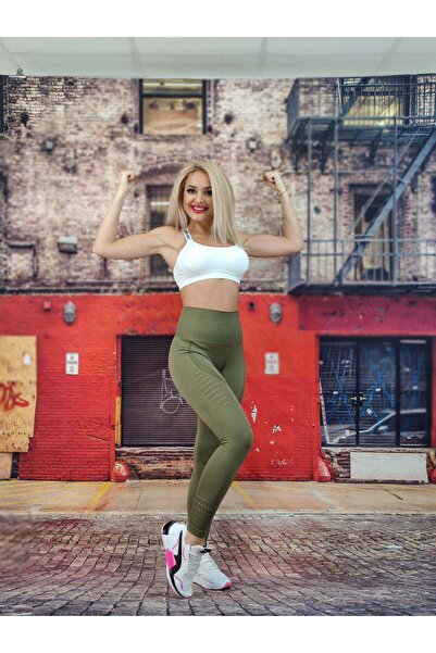 WildFashion Фитнес клин с перфориран модел и висока талия U652-1218