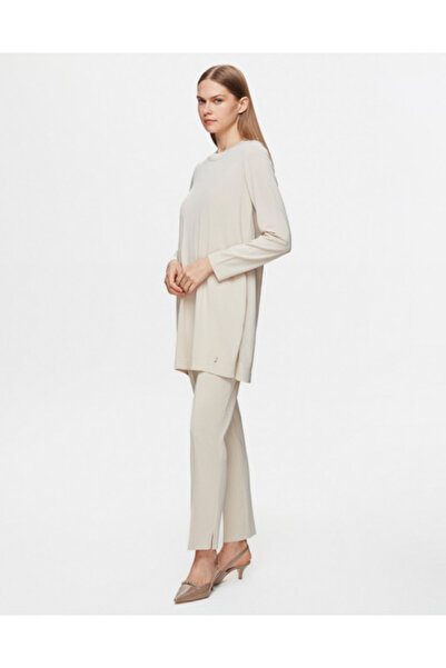 MISS DALIDA Uzun Kollu Basic Triko Kum Rengi Tunik