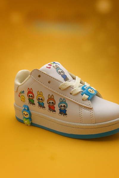 İMVULA Çocuk Ayakkabısı Labubu Desenli Dijital Saat Hediyeli Çocuk Ayakkabı