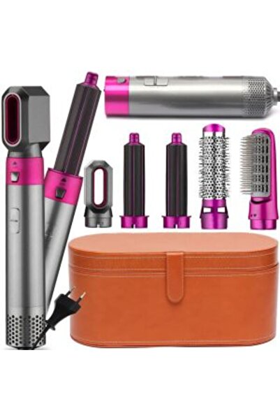Cyber Hair Dryer Styler 5-in-1 Brush Comb for Drying & Curling, 1000W, Pink