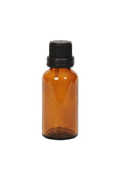 Elattar 20ml kahverengi cam içten damlalıklı şişe siyah kapak, 50 adet, damla...
