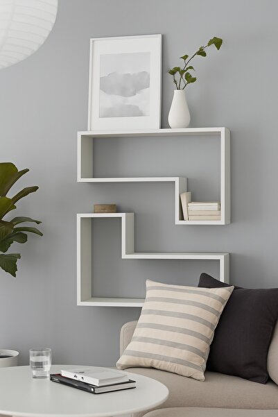 UnicSpot Rafturi de perete Mira în formă de L, 83,6 x 19,5 x 80 cm