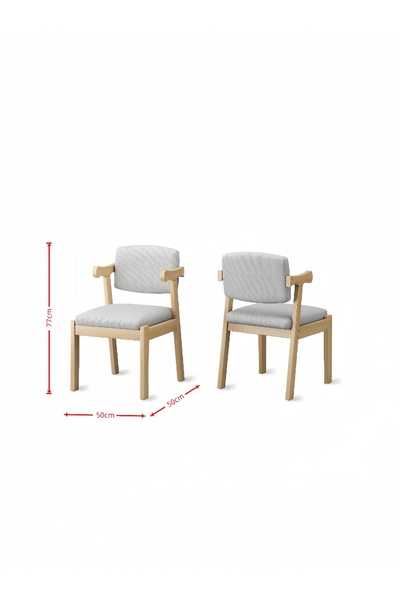 Venpara 2 pcs Dining Chair - Modern Solid-Wood Padded Armchair for Office, Kitchen, Living Room