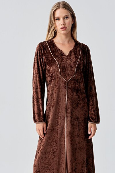 Artış Μακρυμάνικο ελαστικό βελούδινο παχύρρευστο φόρεμα