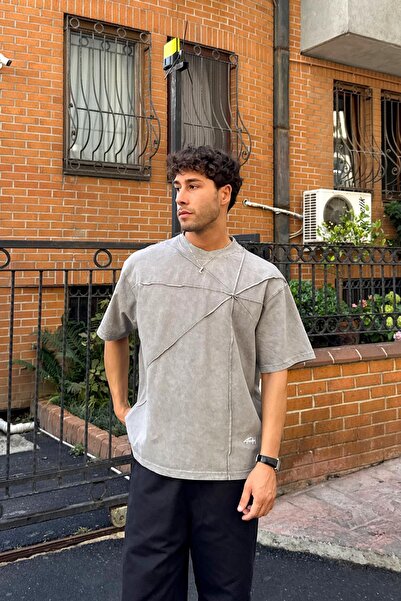 Flaw Wear Μπλουζάκι με κέντημα αράχνης που πλένεται γκρι