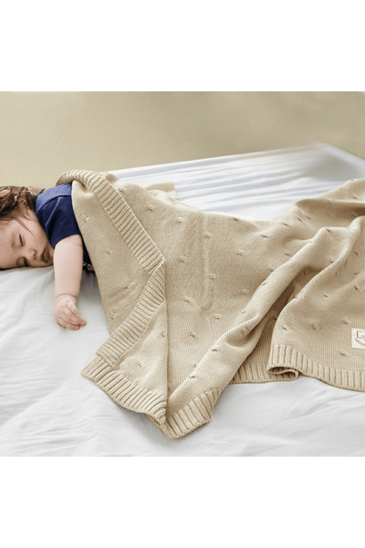Miespiga Cotton Knitwear Knitted Baby Blanket Sycamore