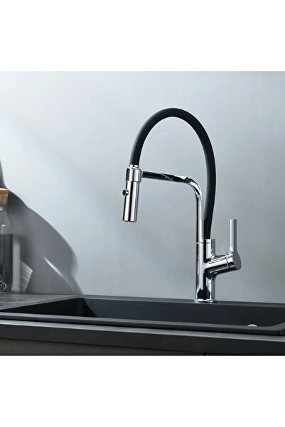 SanDonna Andra black flexible kitchen faucet