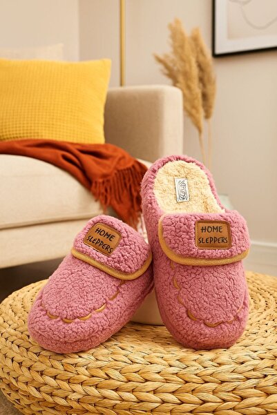 Slipcat Papuci de casă cu talpă ușoară, anti-alunecare, cu model de pluș pentru femei