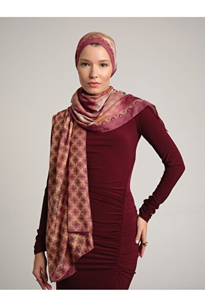 Ayshara Suyolu Ethnic Patterned Double-Sided Shawl - Dark Rose Pink