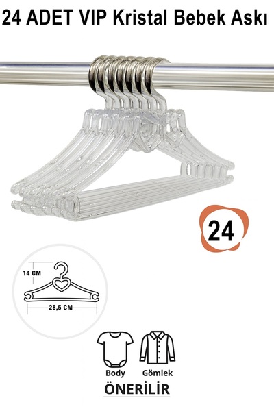 Vip Home Concept Vješalica za dečiju odeću 24 komada CRYSTAL-BOW Vješalica za...