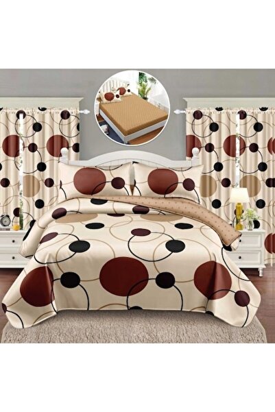 Casa de Vis Bed linen set, single, fitted, 140 x 200 cm, with curtains, 6 pieces - (SPE-08)