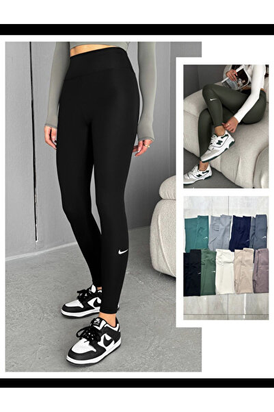 Rozella Butik السروال الضيق الرياضي باللون الأسود