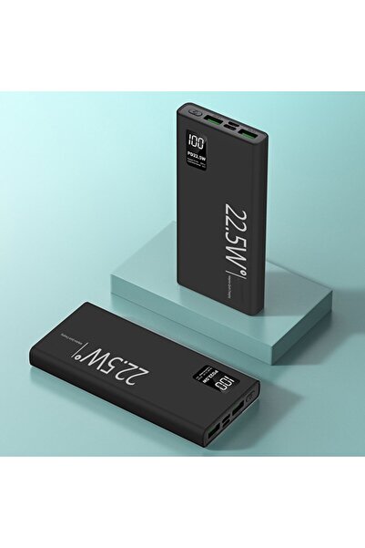 dalip Ultra-Thin Powerbank 20000 mAh, Digital Screen, Type-C + 2x USB, 22.5W, Black