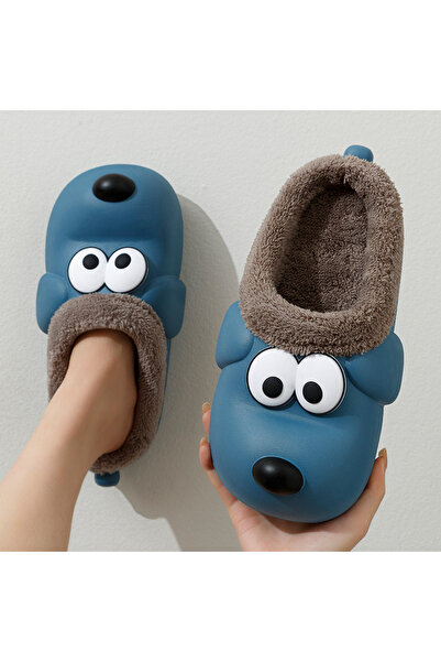 OEM Cute and warm slippers for men, waterproof, dog shape, 8158