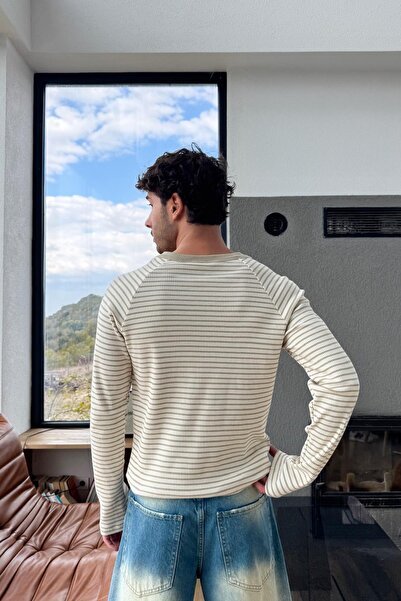 Flaw Wear Buttoned Striped T-Shirt