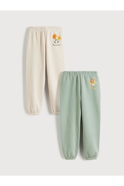 LC Waikiki Peak New Season Φλοράλ κοριτσίστικο παντελόνι jogger με ελαστική μ...