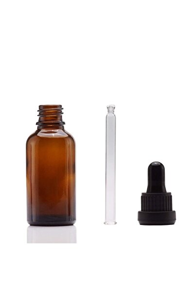 ziylan 20ml kahverengi cam damlalıklı şişe, 50 adet,Siyah Kapak Siyah Emzik, ...
