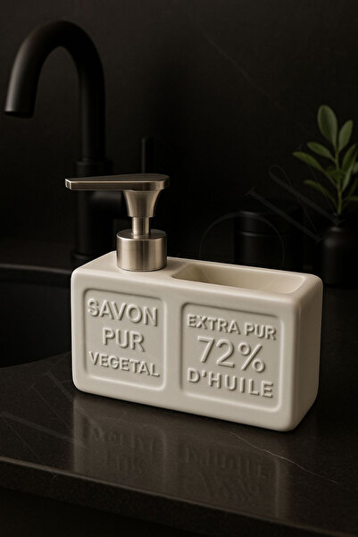 NEWNOW Bood Countertop Liquid Soap Dispenser with Sponge Chamber 750 ml - Kitchen Bathroom Soap Dispenser Set