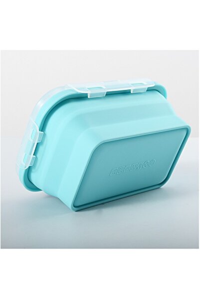 Flippy set of 3 collapsible silicone food containers 350/500/800 ml, microwave-safe, blue