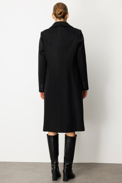 Ekol Double-Breasted Collar Coat with Flap Pockets