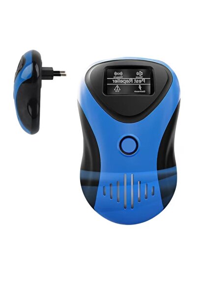 MACVI ® 4-in-1 Ultrasonic Pest Repeller, Rodents, Cockroaches, Insects, 100 m², Digital, Blue