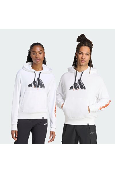 adidas Terrex Snow Adventure Baskılı Kapüşonlu Unisex Sweatshirt JM6364