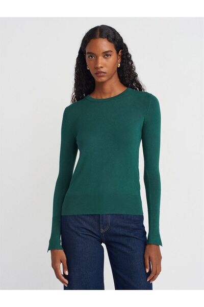 Dilvin Bisiklet Yaka Kol Ortası Droplu Kazak