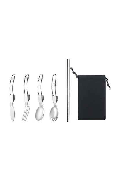 COOYA Flatware Set - Stainless Steel Portable Travel Camping Dinnerware Silverware Eating Utensils Outdoor