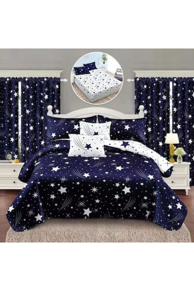 Casa de Vis SPE-07 6-piece single bedding set, fitted sheet 140x200 cm, with drapes