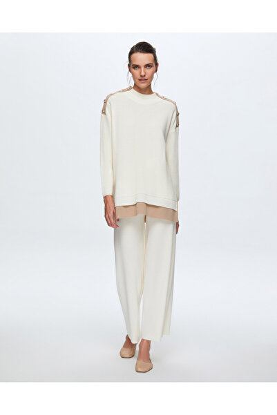 MISS DALIDA T24K-6009 Renkli Düğme Aksesuarlı Tunik FEDE-ECRU