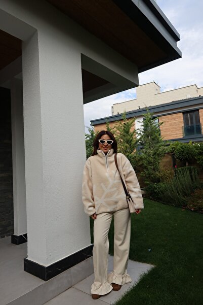 Özge Özgenç Λούτρινο φούτερ με φερμουάρ στο λαιμό