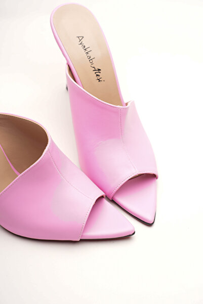 Ayakkabı Ateşi Women's Designer Thin Heeled Slippers Carolina Pink Skin