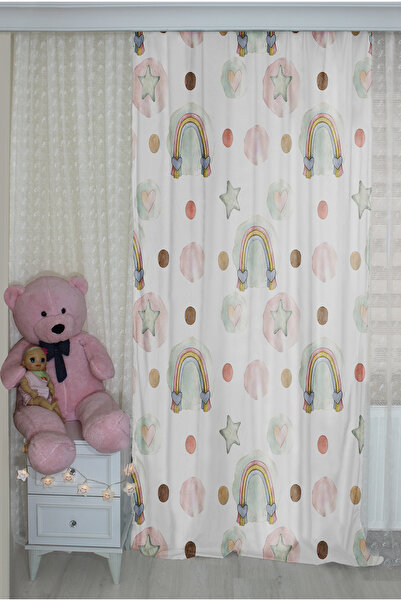 Bebişim Halı Starry Rainbow Double Winged Children's Room Curtain