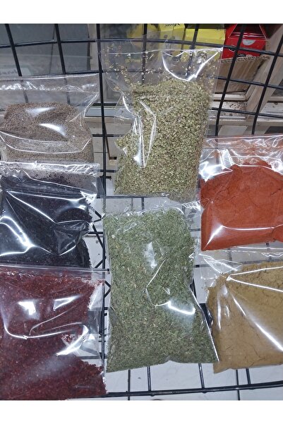 Aselife Baharat seti 7 Çeşit Kimyon+Karabiber+İsot+Pul biber+Tatlı toz biber +Nane ve Kekik 100er gr