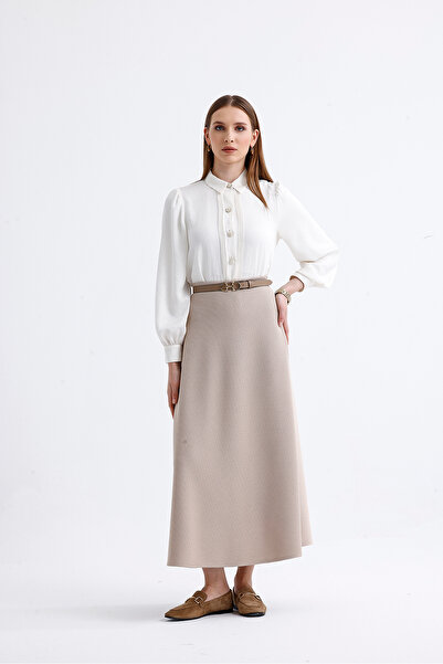 miere Kadın Fermuarlı Kloş Nora Etek