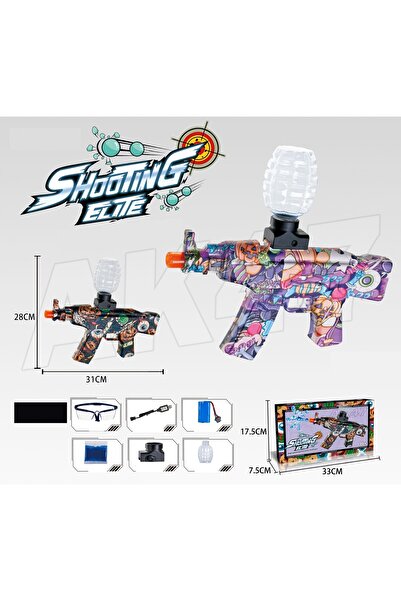 dalip Electric Toy AK47 Blaster with Hydrogel Beads, Burst Fire, Age 6+, Black