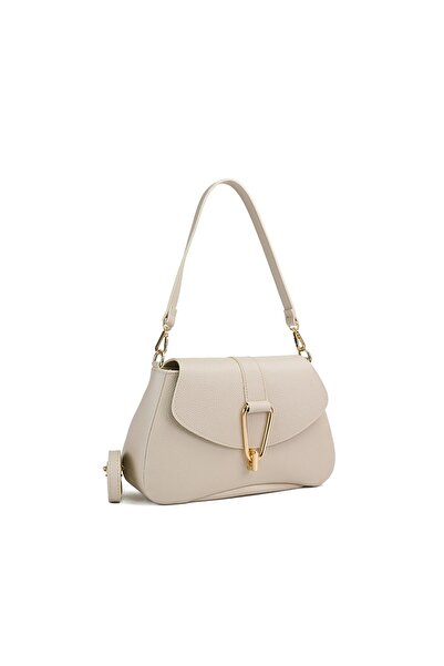 Posete Fagaras Poseta Piele Emily - Bej, 1 Compartiment, 2 Buzunare, 1 Bareta Reglabila, 1 Bareta Fixa