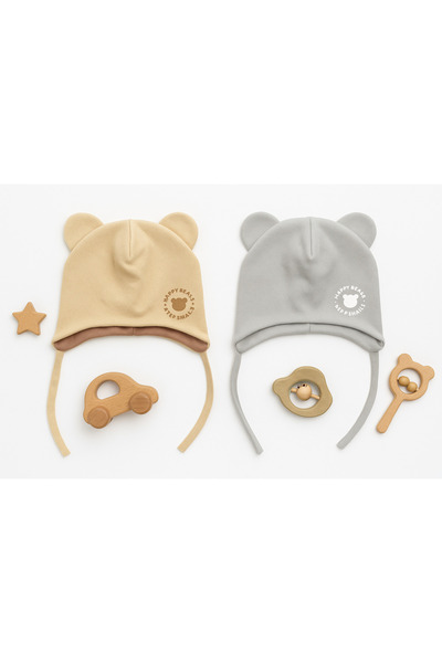 greenmoss Fleece on the Outside, 100% Cotton Baby Beanie on the Inside