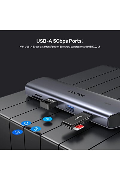 Unitek محطة إرساء عالمية متوافقة 9 في 1 بمنفذ USB-C (D1113A)