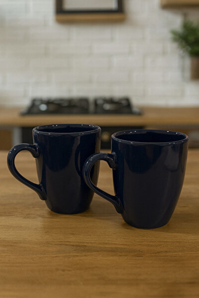 SİHİRLİ AYAKLAR 2-Piece Navy Blue Ceramic Mug Coffee Cup Tea Cup Gift Mug 340 ml