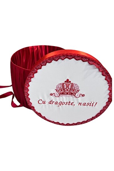 OEM Christening trousseau box "With love from the godparents" - Red