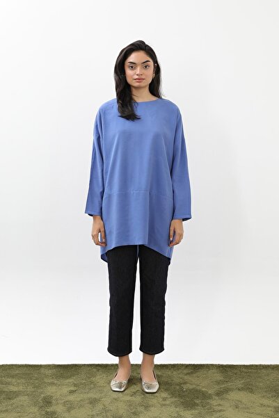 Puane Women's Cross Back Slit Tunic - 10675Tun - Indigo