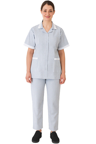 Rannah's Uniform طقم زي خادمة منزلي نسائي مُربّع بسحاب للإغلاق - بلوزة بأكمام...