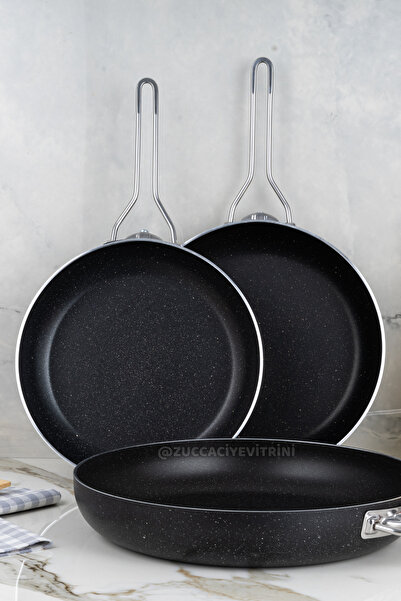 MEŞELER Granite Pan 26 cm Black (Fireproof Non-Stick Granite) 1 Pc