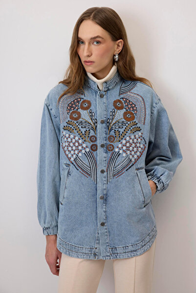 Touché Privé NAKIŞLI HAKIM YAKA DENIM CEKET