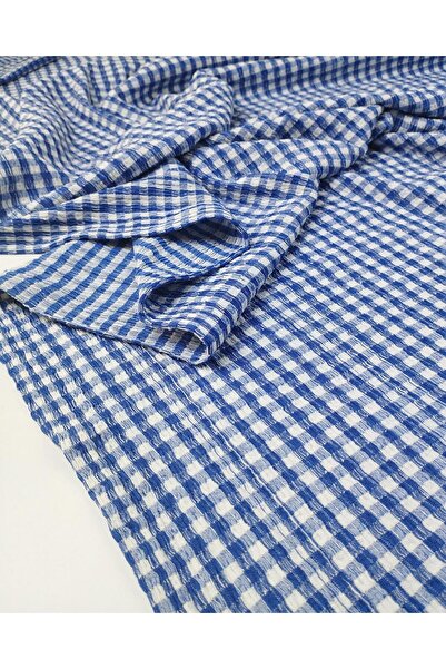 Kumaş Parça Синьо-біла тканина Irmak Örme Jarse (ширина 155 см x довжина 120 см)