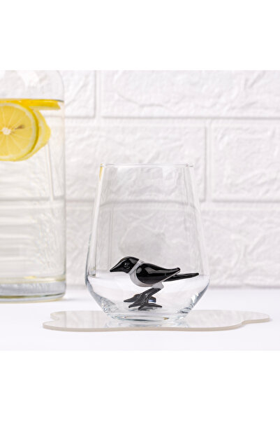 ADAMODART Crow Glass Figured Decorative Water Cup