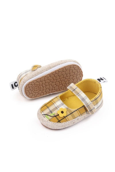 BebeNou Καρό Μπαλαρίνα για μωρά, κίτρινες chbhm226-3-va15